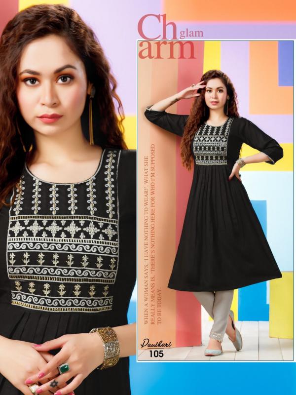 FT Panihari Fancy Rayon Embroidery Kurti With Bottom 